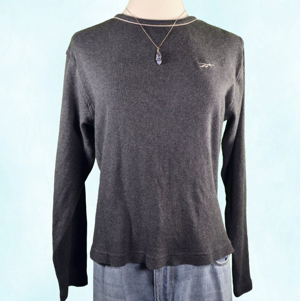 Gray knit long sleeve shirt by Reebok